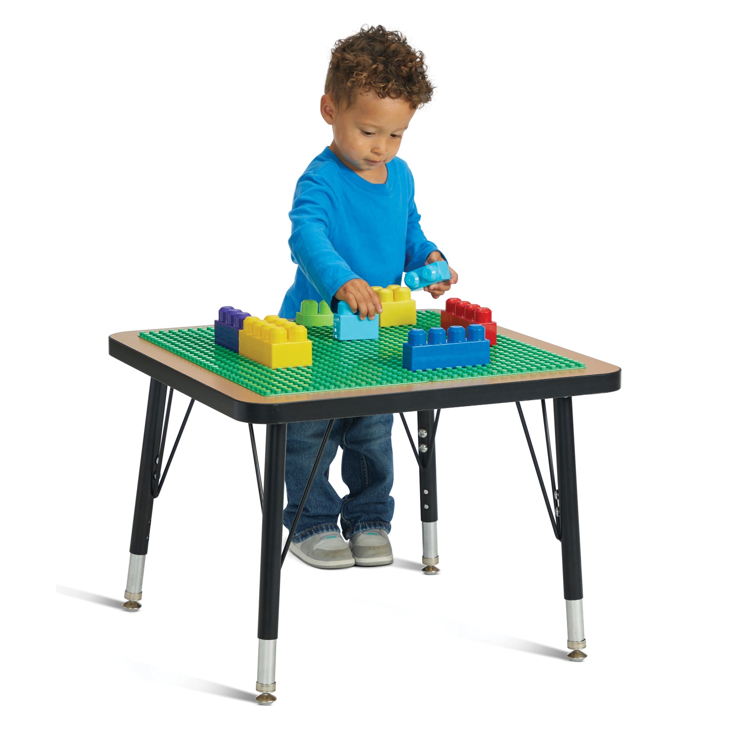 Jonti-Craft® Adjustable Building Table, Preschool Brick Compatible, Adjusts 15"-24"H