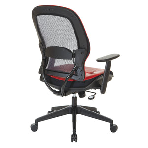 Dark Air Grid® Back Manager's Chair with Antimicrobial Upholstered Seat, Angled Adjustable Height Arms, Adjustable Lumbar Support and Angled Nylon Base