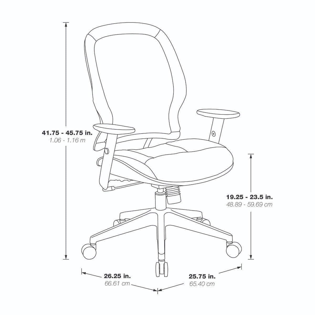 Dark Air Grid® Back Manager's Chair with Black Antimicrobial Upholstered Seat, Angled Adjustable Height Arms, Adjustable Lumbar Support and Angled Nylon Base