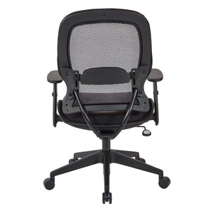 Dark Air Grid® Back and Bonded Leather Seat Manager’s Chair with Angled Adjustable Height Arms, Adjustable Lumbar Support and Angled Nylon Base