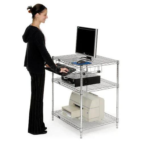 Global Industrial Mobile Computer Workstation, 34" H