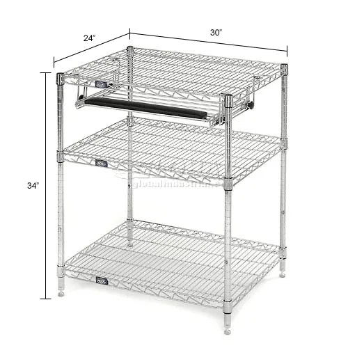 Global Industrial Mobile Computer Workstation, 34" H