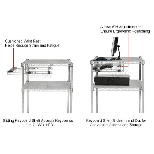 Global Industrial Mobile Computer Workstation, 42" H