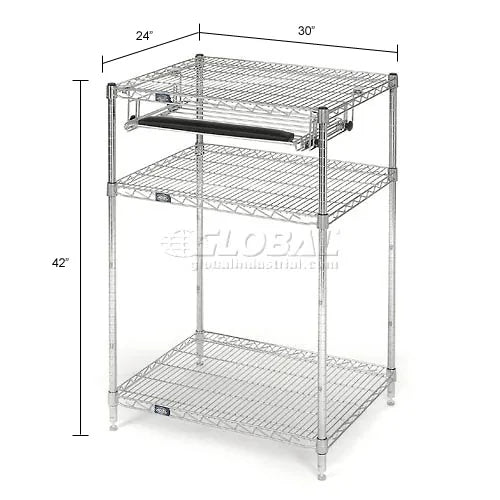 Global Industrial Mobile Computer Workstation, 42" H