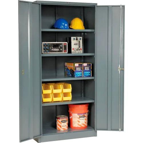 Global Industrial Storage Cabinet, Solid Door with Locking Handle, 36"W x 18"D x 78"H, Easy Assembly