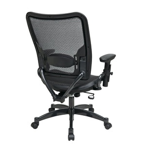 Deluxe Air Grid® Back and Seat Manager's Chair with Adjustable Arms, Adjustable Lumbar and Industrial Steel Finish Base