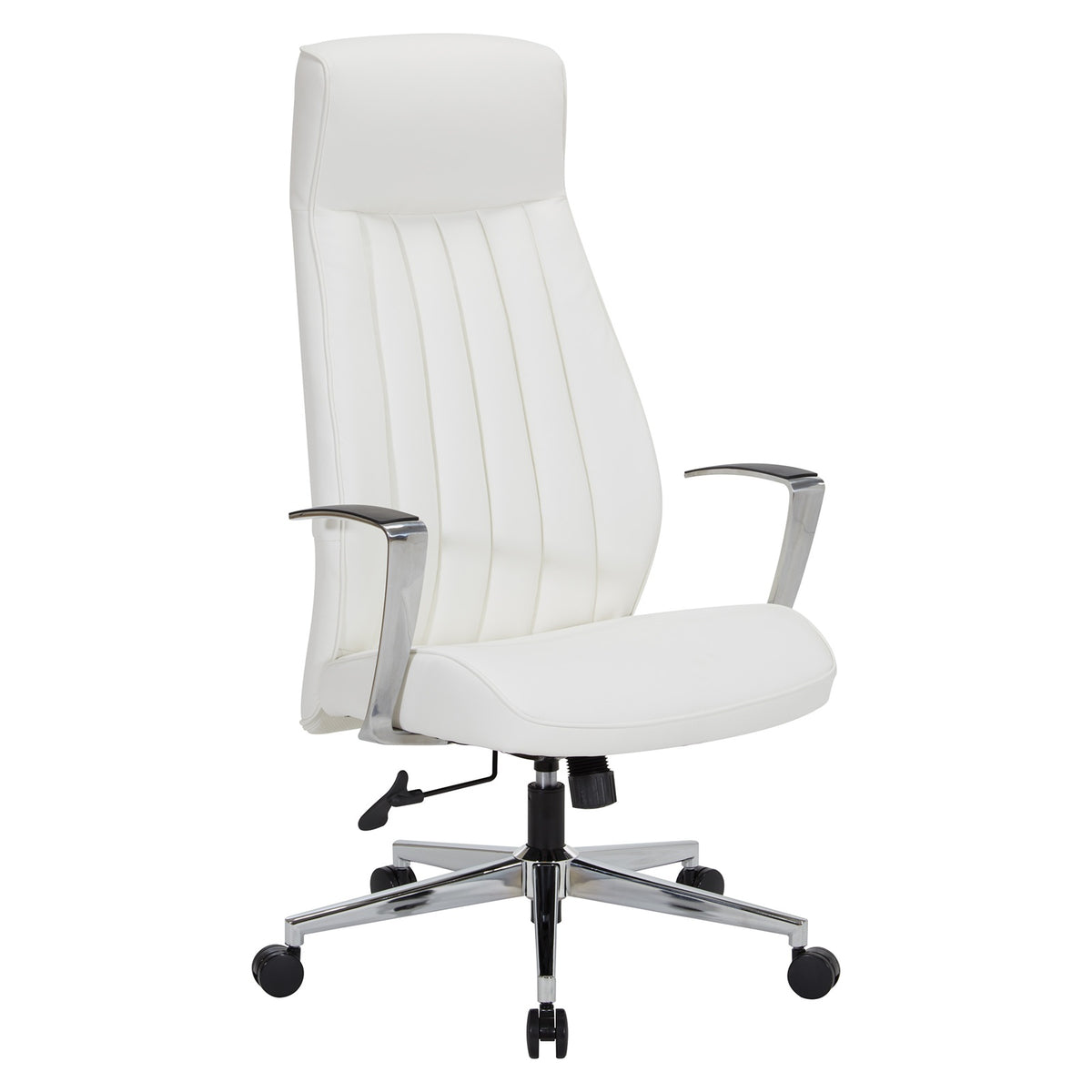 High-Back Silver Ion Technology Dillon Chair with Fixed Padded Aluminum Arms and Chrome Base