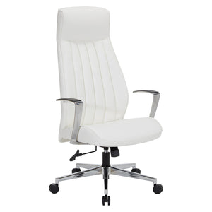 High-Back Silver Ion Technology Dillon Chair with Fixed Padded Aluminum Arms and Chrome Base