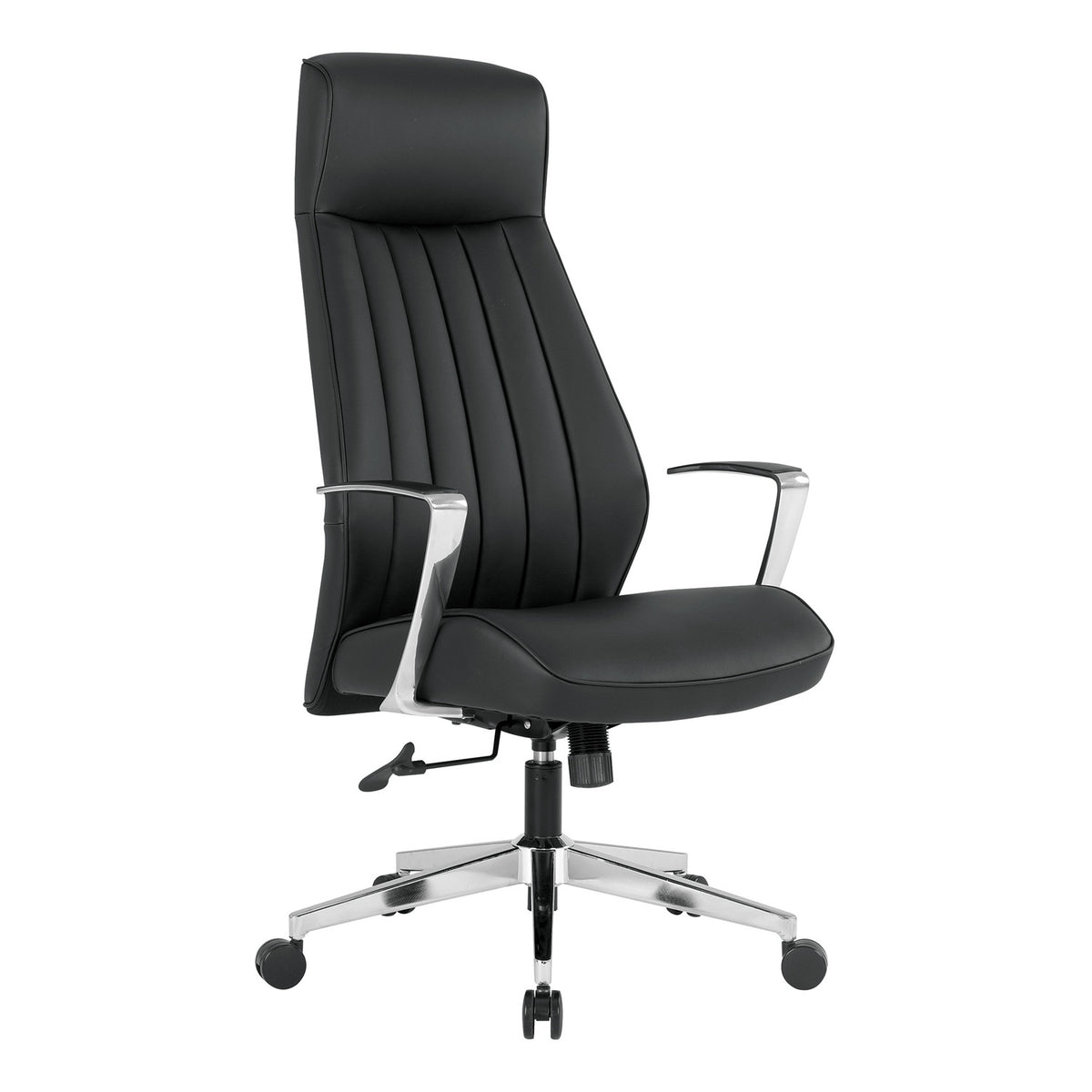 High-Back Silver Ion Technology Dillon Chair with Fixed Padded Aluminum Arms and Chrome Base