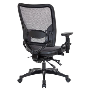 Dual Function Deluxe Air Grid® Seat and Back Manager's Chair with Adjustable Arms, Adjustable Lumbar and Industrial Steel Finish Base