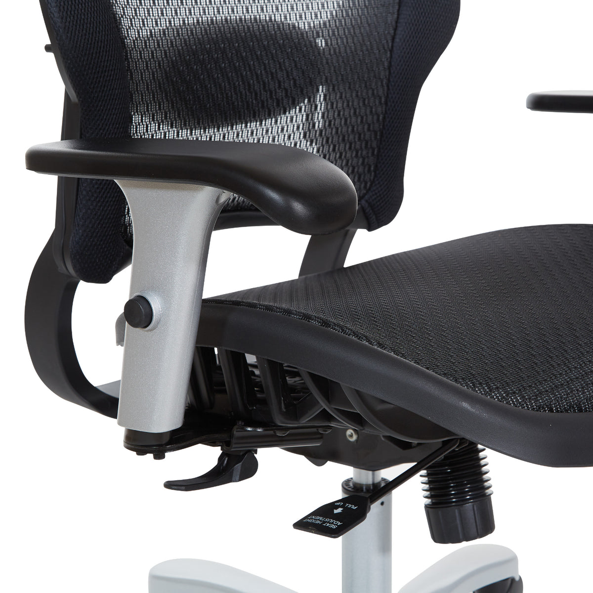 Big and Tall Air Grid® Seat and Back Manager's Chair with Adjustable Headrest, Adjustable Lumbar Support, 2-Way Adjustable Arms and Aluminum Silver Base