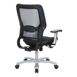 Big and Tall Air Grid® Seat and Back Manager's Chair with Adjustable Lumbar Support, 2-Way Adjustable Arms and Aluminum Silver Base