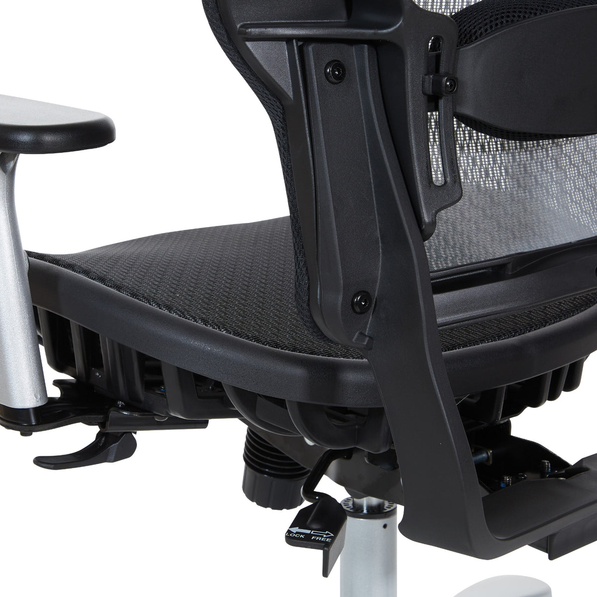 Big and Tall Air Grid® Seat and Back Manager's Chair with Adjustable Lumbar Support, 2-Way Adjustable Arms and Aluminum Silver Base