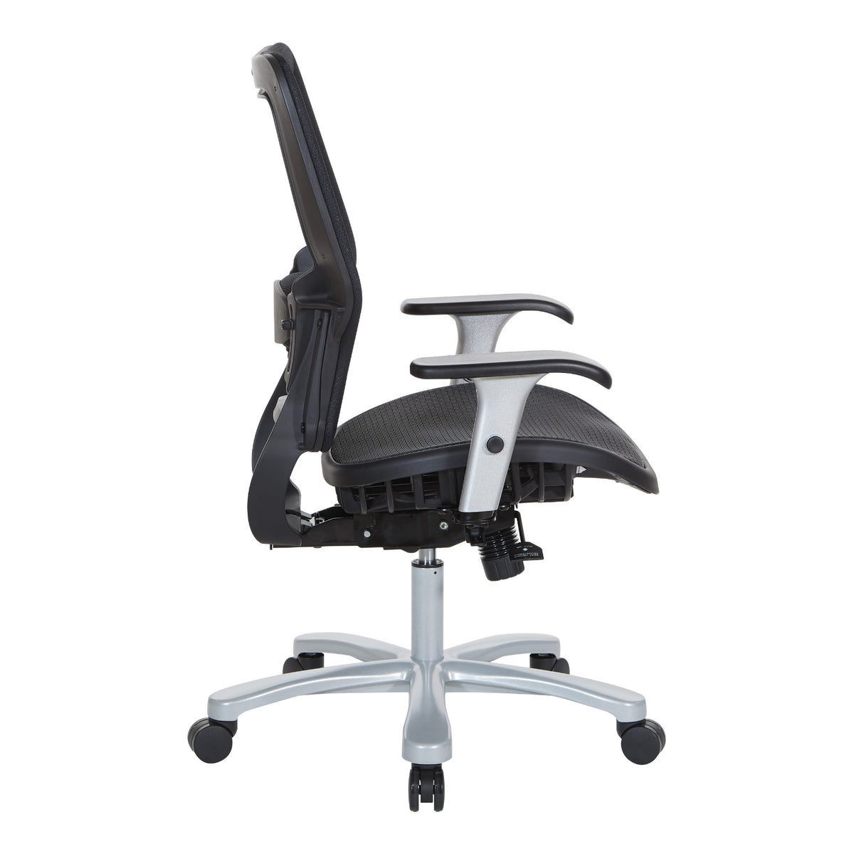 Big and Tall Air Grid® Seat and Back Manager's Chair with Adjustable Lumbar Support, 2-Way Adjustable Arms and Aluminum Silver Base
