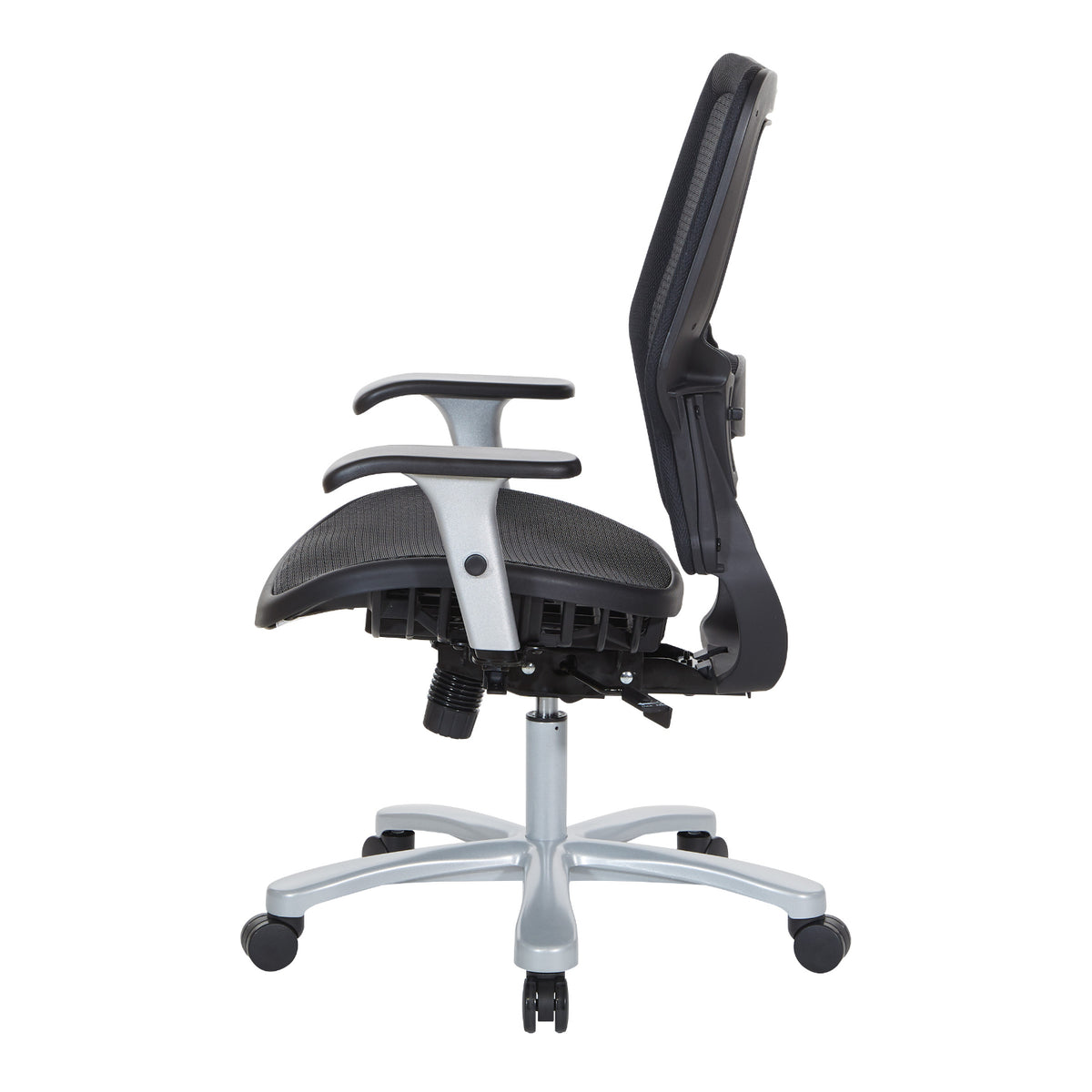 Big and Tall Air Grid® Seat and Back Manager's Chair with Adjustable Lumbar Support, 2-Way Adjustable Arms and Aluminum Silver Base
