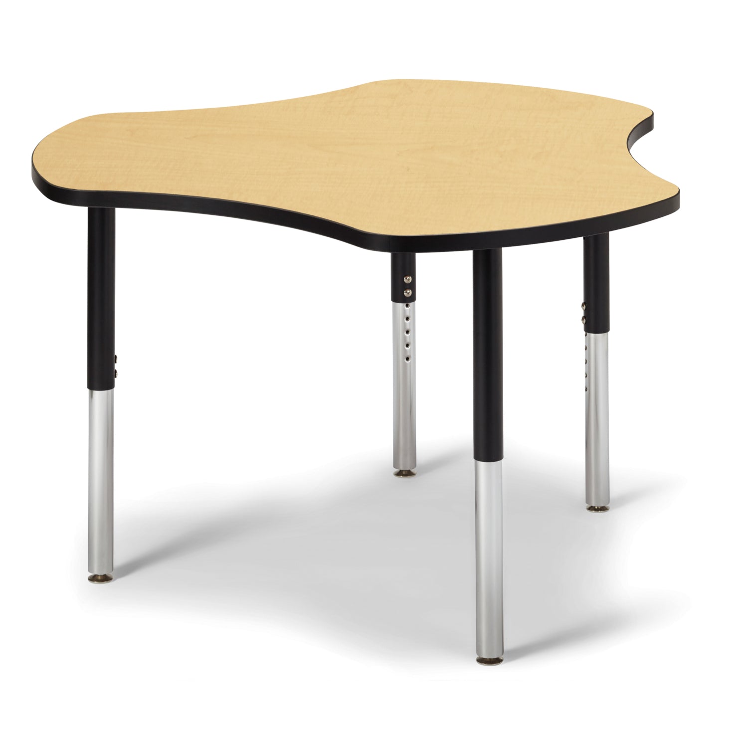 Jonti-Craft® Berries® Collaborative Hub Table, 44" x 47", Maple Top with Black Edge and Legs