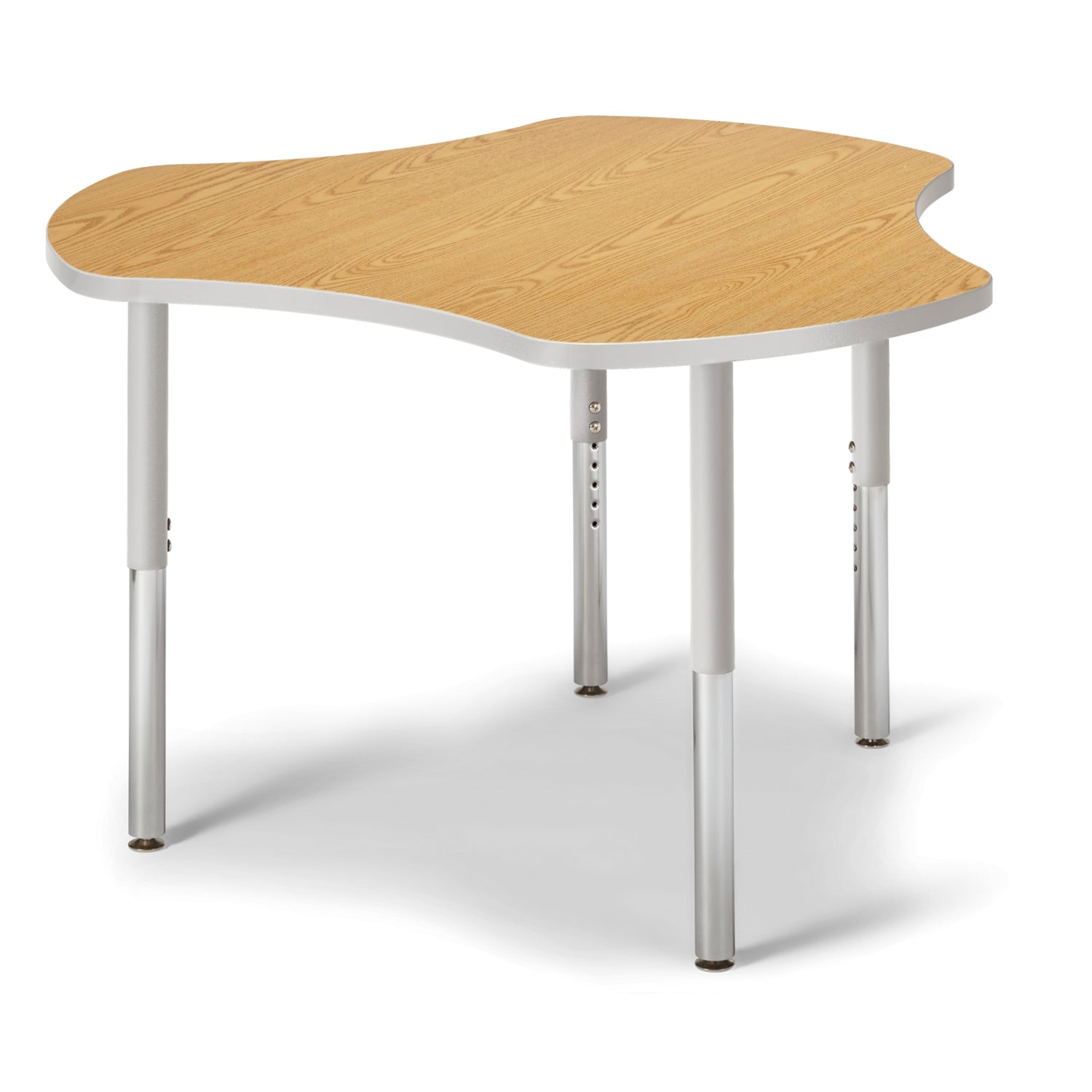 Jonti-Craft® Berries® Collaborative Hub Table, 44" x 47", Oak Top with Gray Edge and Legs