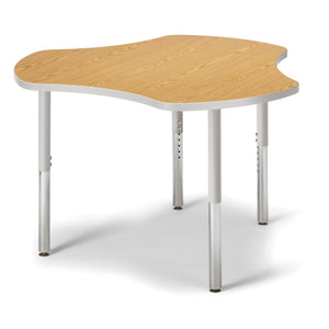 Jonti-Craft® Berries® Collaborative Hub Table, 44" x 47", Oak Top with Gray Edge and Legs