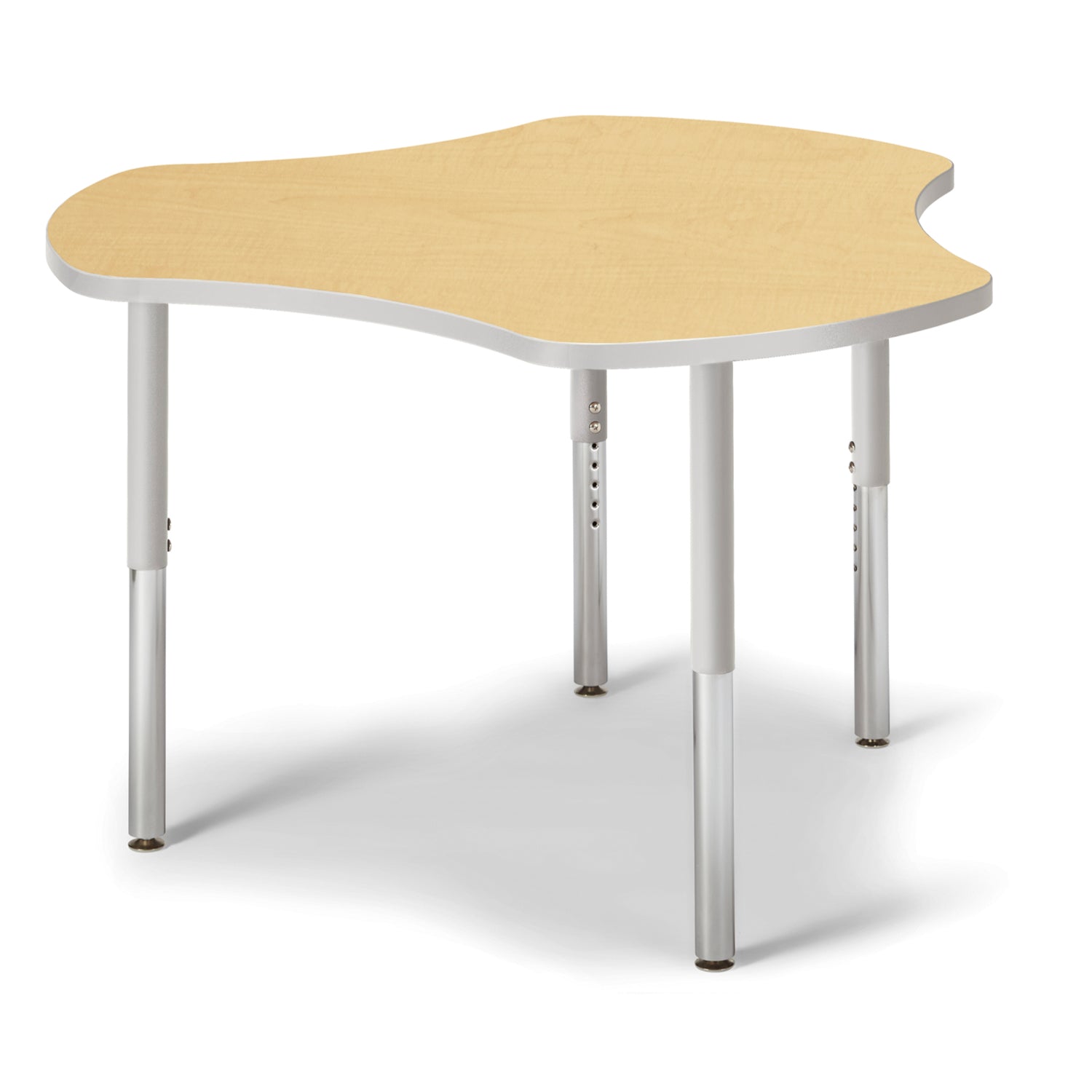 Jonti-Craft® Berries® Collaborative Hub Table, 44" x 47", Maple Top with Gray Edge and Legs