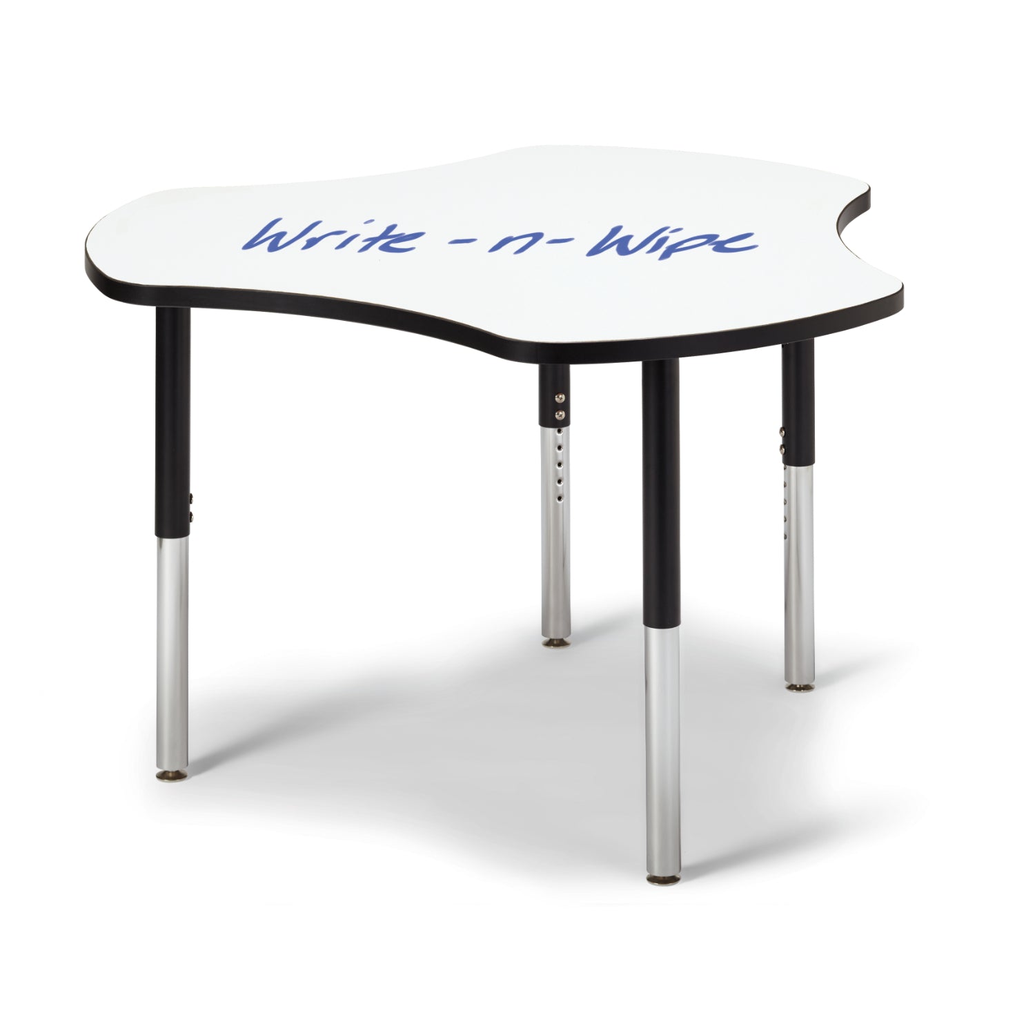 Jonti-Craft® Berries® Dry Erase Collaborative Hub Table, 44" x 47", Dry Erase Top with Black Edge and Legs