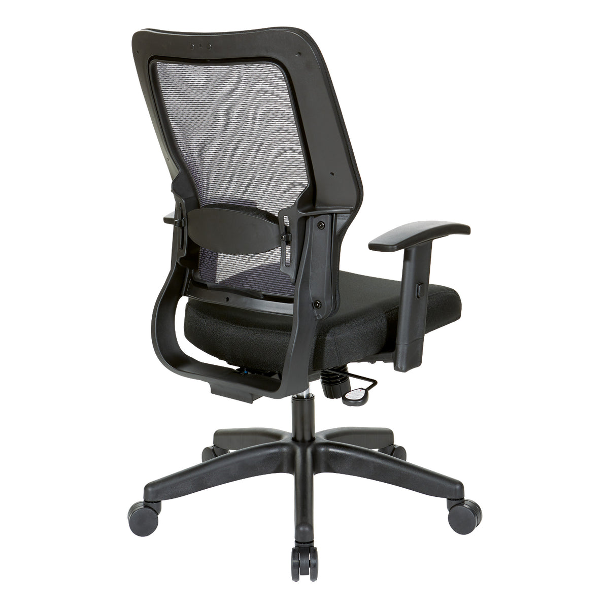 24/7 High Intensity Use Dark Air Grid® Back Manager's Chair with Memory Foam Black Mesh Seat,  Adjustable Lumbar Support, Adjustable Arms and Black Angled Nylon Base