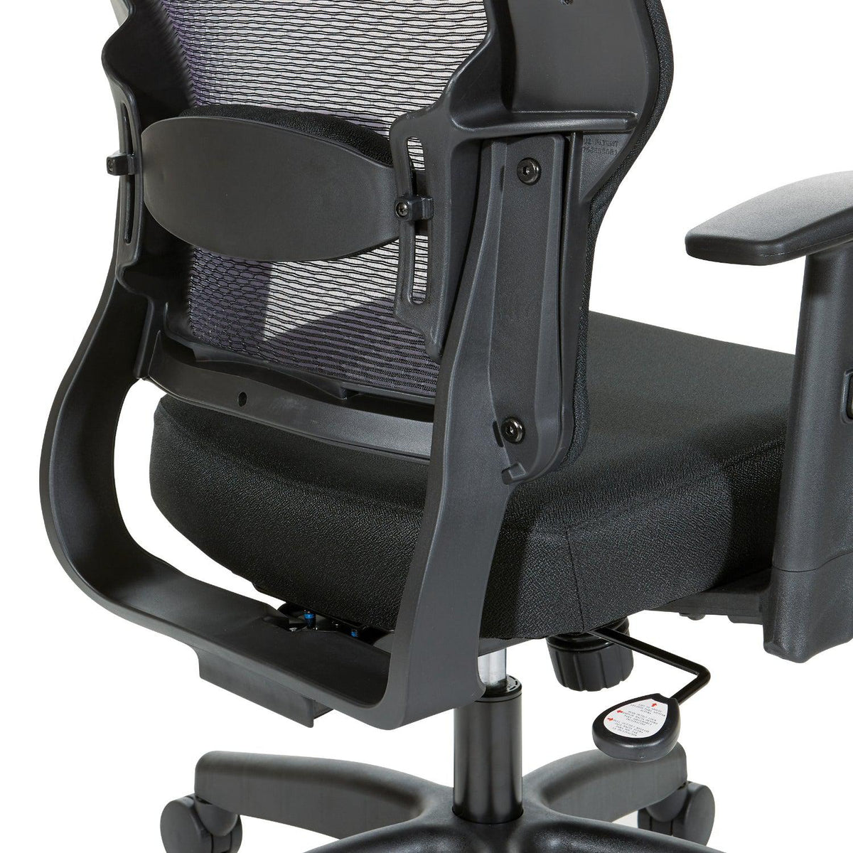 24/7 High Intensity Use Dark Air Grid® Back Manager's Chair with Memory Foam Black Mesh Seat,  Adjustable Lumbar Support, Adjustable Arms and Black Angled Nylon Base