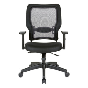 24/7 High Intensity Use Dark Air Grid® Back Manager's Chair with Memory Foam Black Mesh Seat,  Adjustable Lumbar Support, Adjustable Arms and Black Angled Nylon Base