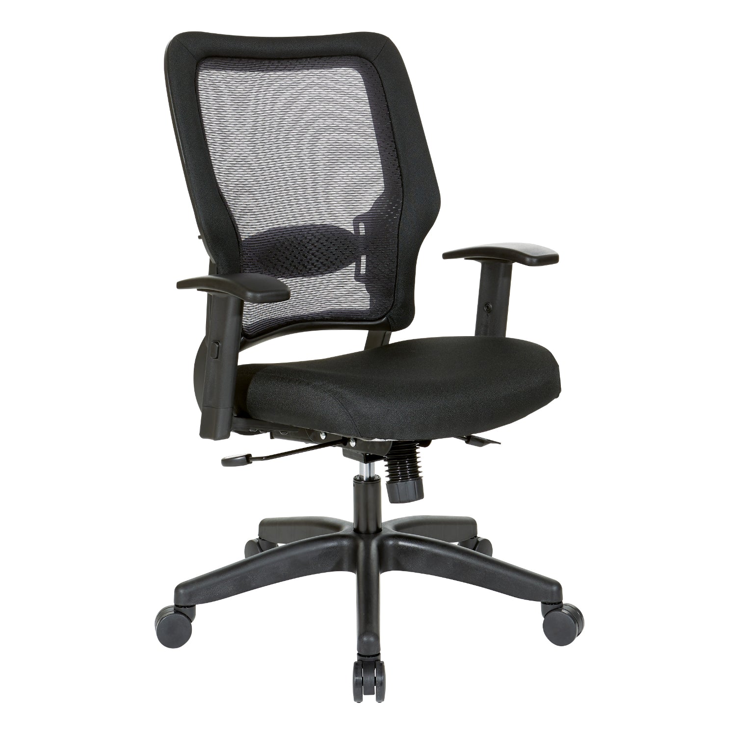 24/7 High Intensity Use Dark Air Grid® Back Manager's Chair with Memory Foam Black Mesh Seat,  Adjustable Lumbar Support, Adjustable Arms and Black Angled Nylon Base