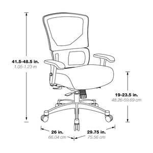 Big & Tall Black Vertical Matrix Back and Black Fabric Seat Manager’s Chair with Height Adjustable Back, Self-Adjusting Lumbar Support, 2-Way Adjustable Arms with PU Pads, and Industrial Steel Finish Base