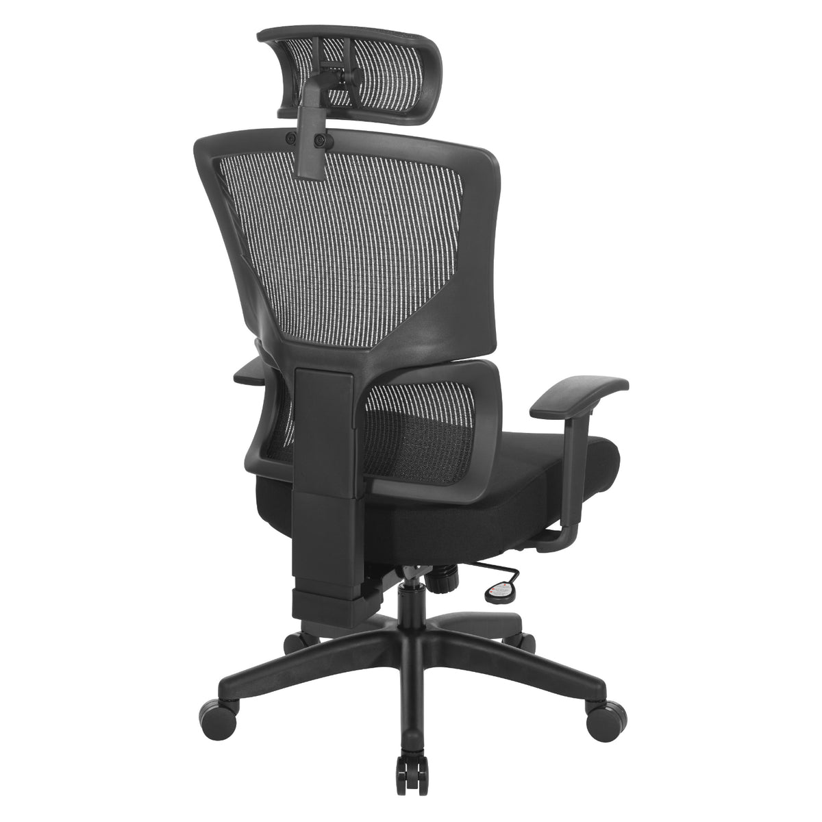 Black Vertical Matrix Back and Black Fabric Seat Manager's Chair w/Height Adjustable Back, Self-Adjusting Lumbar Support, Height Adjustable Arms, 2-Way Adjustable Headrest, & Black Nylon Base