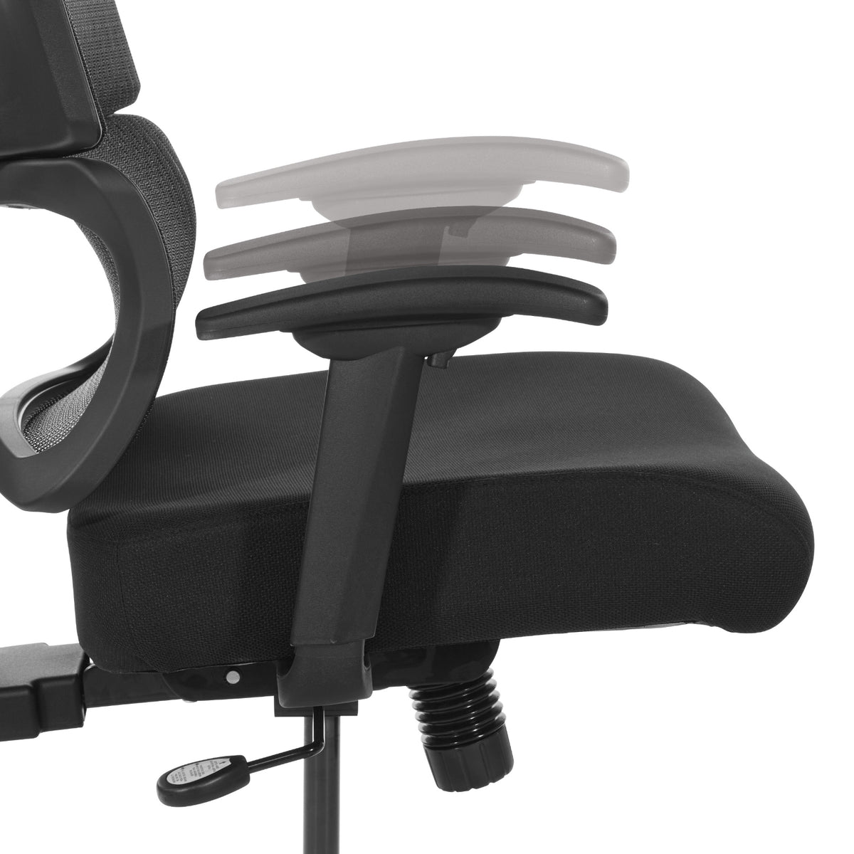 Black Vertical Matrix Back and Black Fabric Seat Manager's Chair w/Height Adjustable Back, Self-Adjusting Lumbar Support, Height Adjustable Arms, 2-Way Adjustable Headrest, & Black Nylon Base