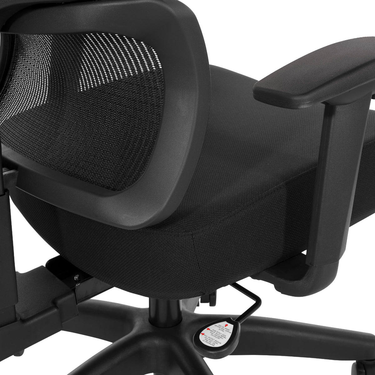 Black Vertical Matrix Back and Black Fabric Seat Manager's Chair with Height Adjustable Back, Self-Adjusting Lumbar Support, Height Adjustable Arms, and Black Nylon Base