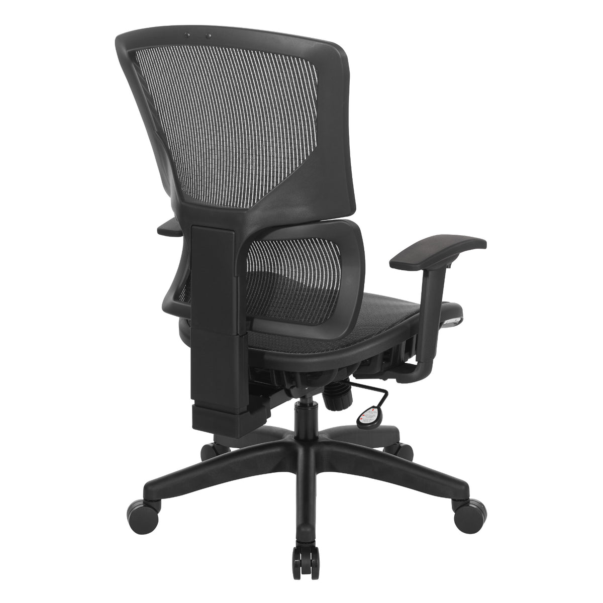 Black Vertical Matrix Seat and Back Manager's Chair with Height Adjustable Back, Self Adjusting Lumbar Support, Height Adjustable Arms, and Black Nylon Base