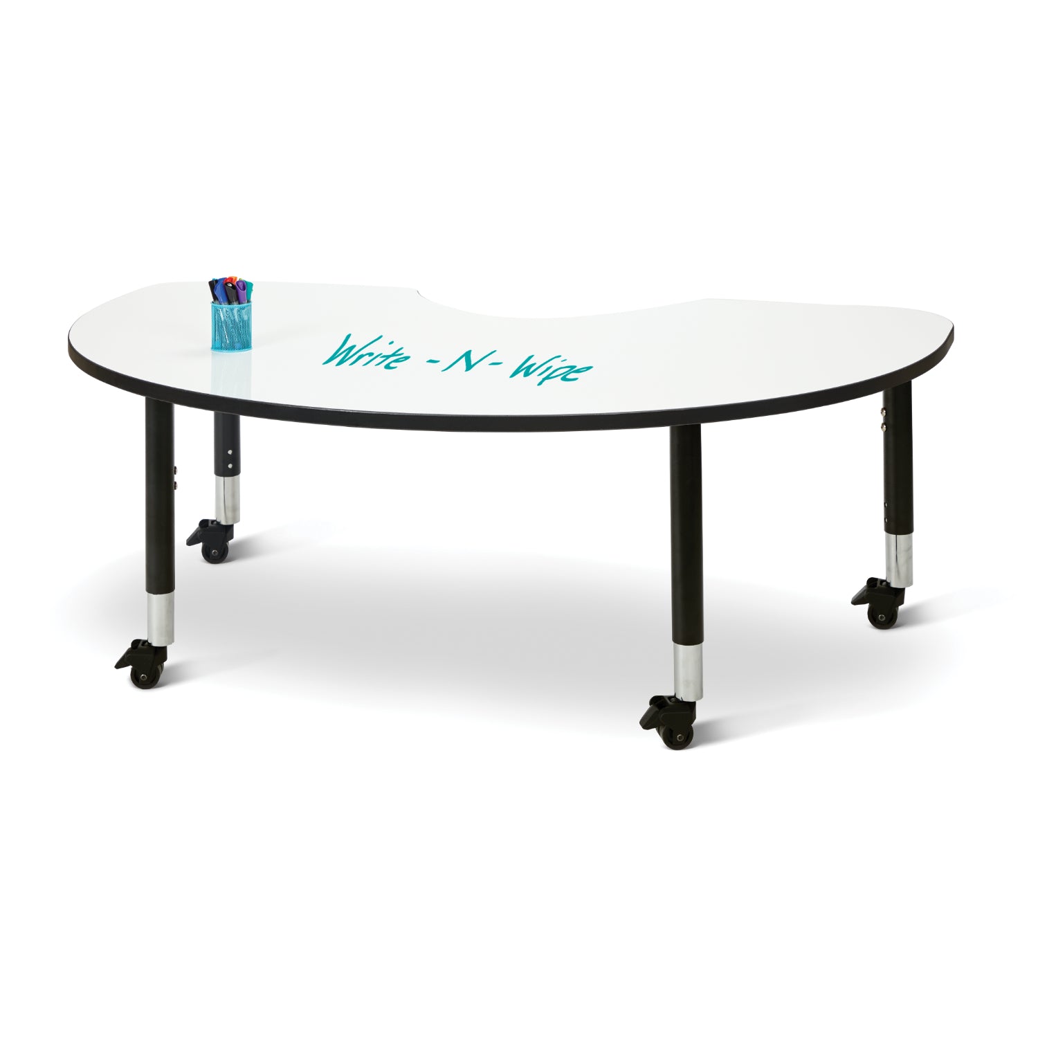 Jonti-Craft® Berries® Dry Erase Mobile Activity Table, Kidney, 72" W x 48" D