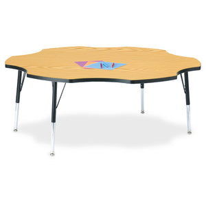 Jonti-Craft® Berries® Adjustable Height Activity Table, 60" Six Leaf