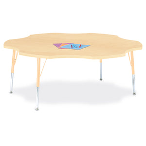 Jonti-Craft® Berries® Adjustable Height Activity Table, 60" Six Leaf