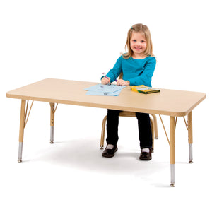 Jonti-Craft® Berries® Adjustable Height Activity Table, Rectangle, 24" x 36"