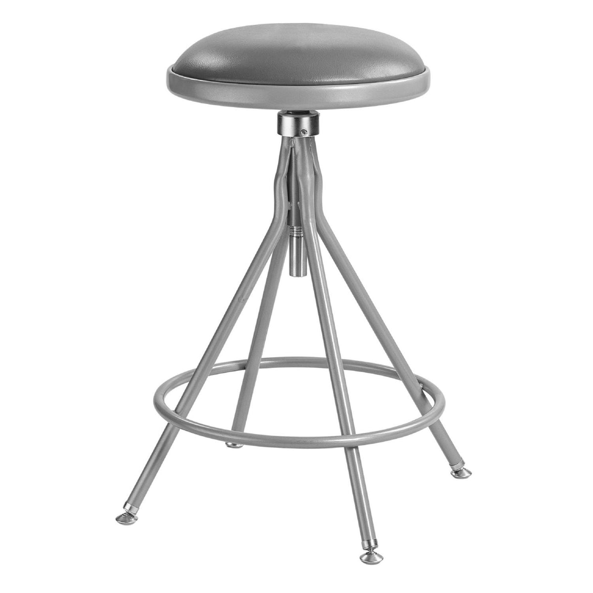 24"-30" Height Adjustable Heavy-Duty Vinyl Padded Swivel Steel Stool, Grey