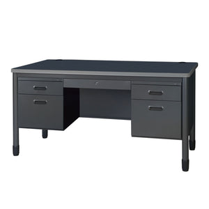 Mesa Metal Double Pedestal Teacher's Desk with Center Drawer, 60" x 30"