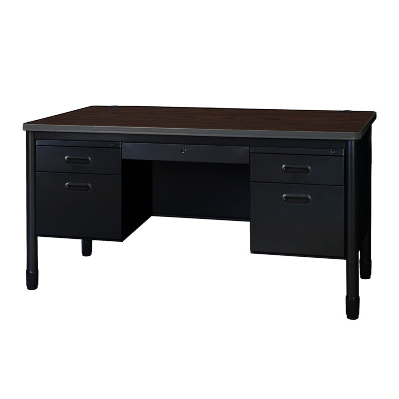 Mesa Metal Double Pedestal Teacher's Desk with Center Drawer, 60" x 30"