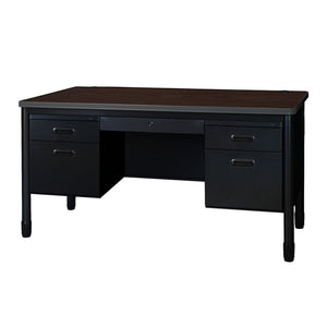 Mesa Metal Double Pedestal Teacher's Desk with Center Drawer, 60" x 30"