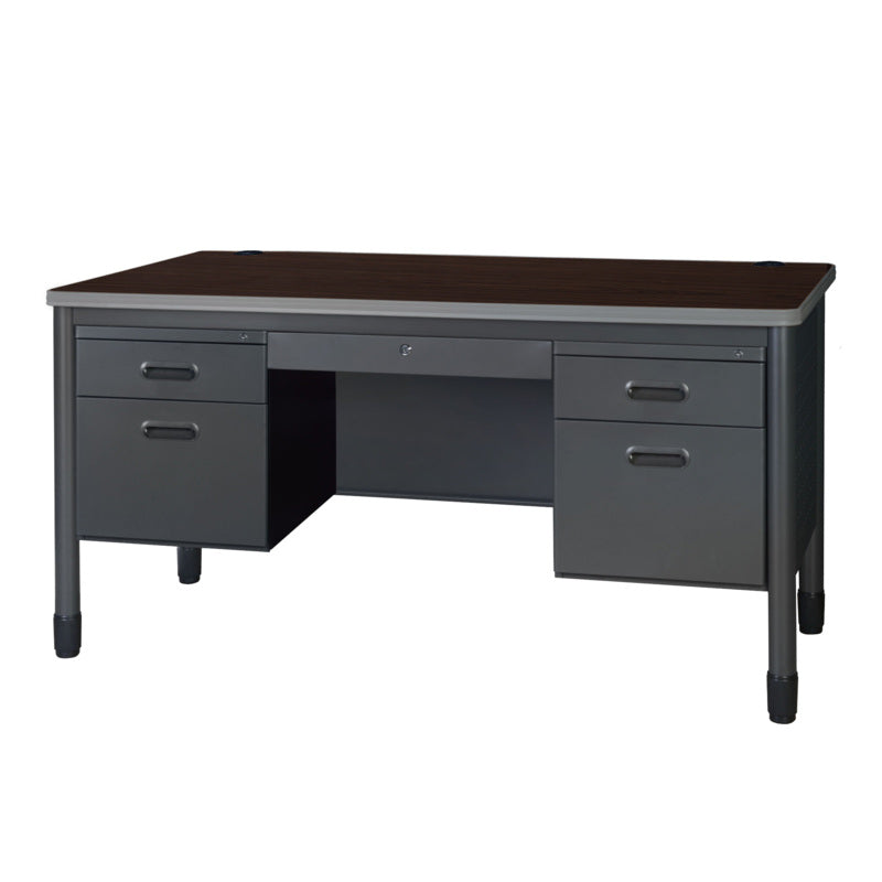 Mesa Metal Double Pedestal Teacher's Desk with Center Drawer, 60" x 30"
