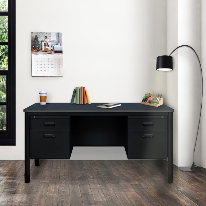 Mesa Metal Double Pedestal Teacher's Desk, 60" x 30"