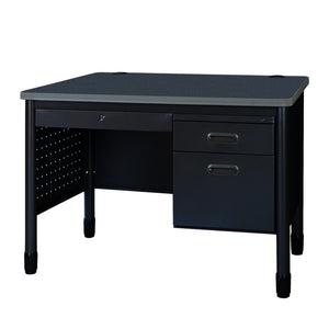 Mesa Metal Single Pedestal Teacher's Desk with Center Drawer, 48" x 30"