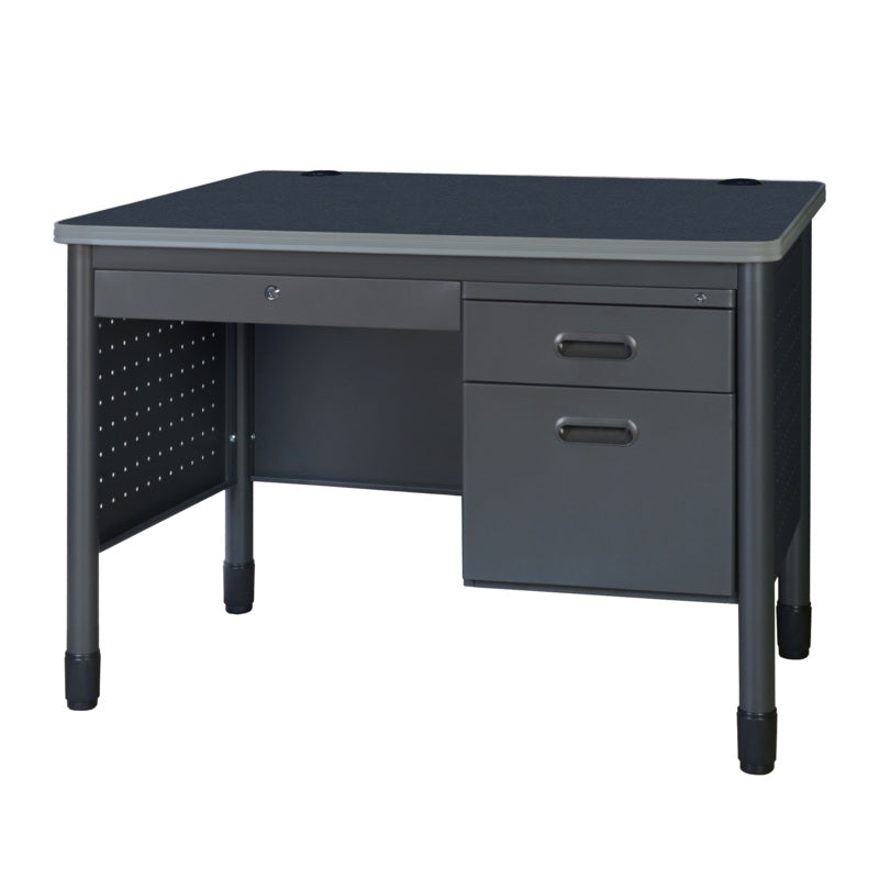Mesa Metal Single Pedestal Teacher's Desk with Center Drawer, 48" x 30"
