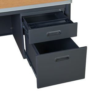 Mesa Metal Single Pedestal Teacher's Desk with Center Drawer, 48" x 30"