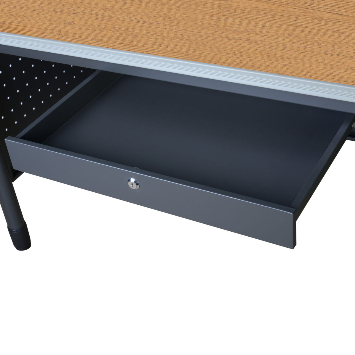 Mesa Metal Single Pedestal Teacher's Desk with Center Drawer, 48" x 30"