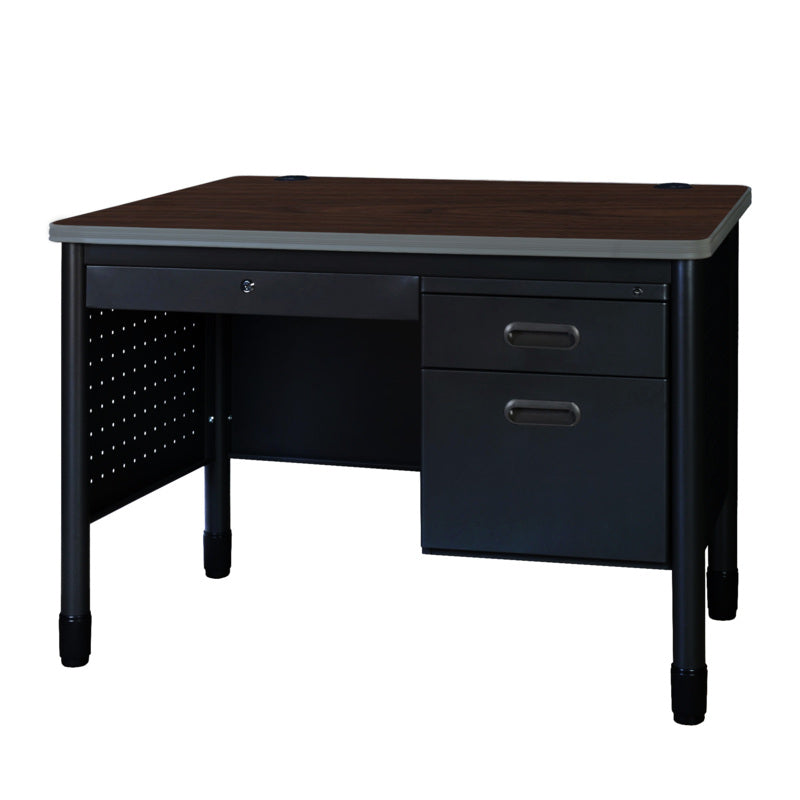 Mesa Metal Single Pedestal Teacher's Desk with Center Drawer, 48" x 30"