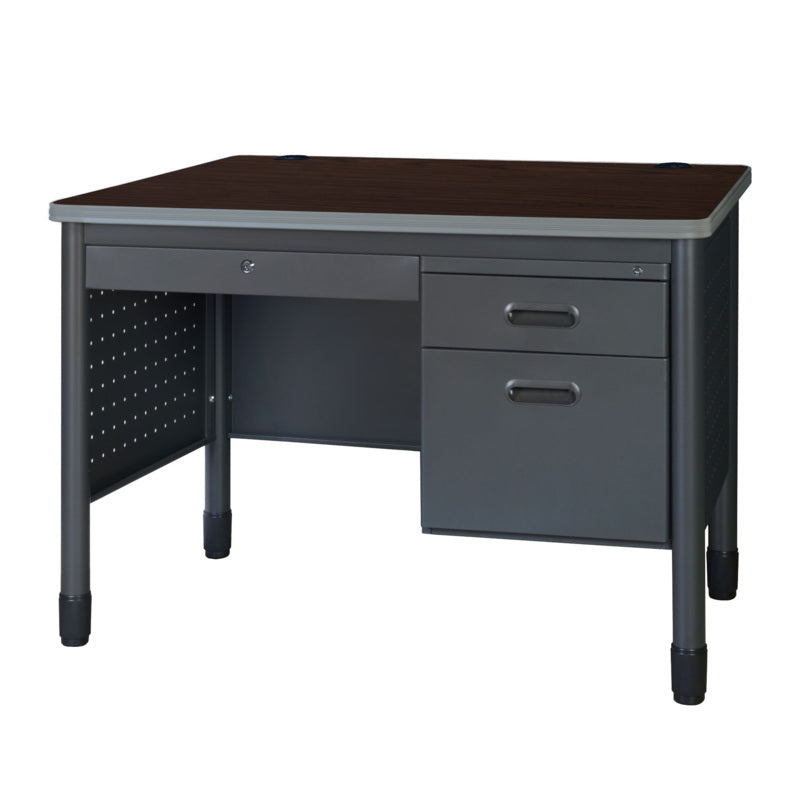 Mesa Metal Single Pedestal Teacher's Desk with Center Drawer, 48" x 30"