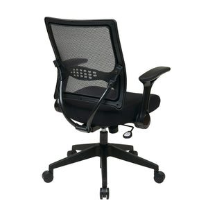 Dark Air Grid® Back and Mesh Seat Manager’s Chair with 2-to-1 Synchro Tilt, Flip Arms and Angled Nylon Base